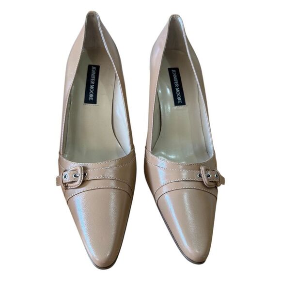 Jennifer Moore Tan Pointed Toe Loafer Style Stiletto Heel Women's Size 10M - Picture 5 of 10